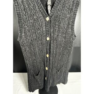 Cozy Chic Tribeca Studio Cable Knit Sweater Vest Size 1 (S/M) Modern Boho